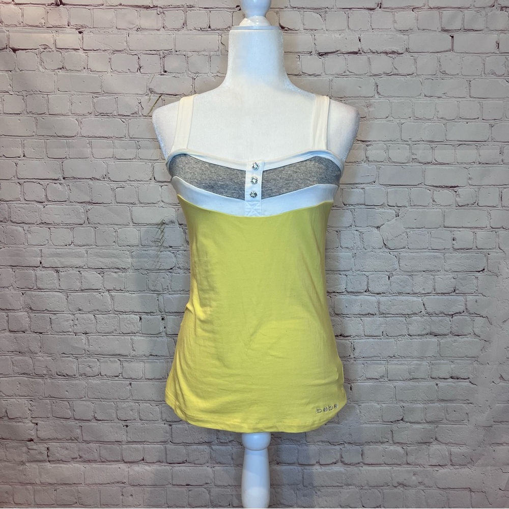 Bebe Yellow & Gray Tank Top